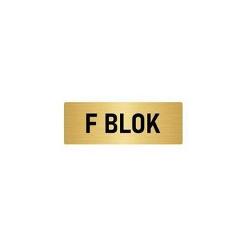 Özarslan Dizayn Departman Kapı İsimliği F Blok 10x20 cm Altın Renk Metal Yönlendirme Levhası