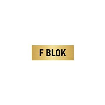 Özarslan Dizayn Departman Kapı İsimliği F Blok 10x20 cm Altın Renk Metal Yönlendirme Levhası