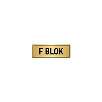 Özarslan Dizayn Departman Kapı İsimliği F Blok 10x20 cm Altın Renk Metal Yönlendirme Levhası
