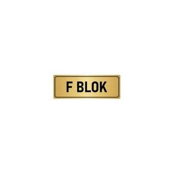 Özarslan Dizayn Departman Kapı İsimliği F Blok 5x20 cm Altın Renk Metal Yönlendirme Levhası
