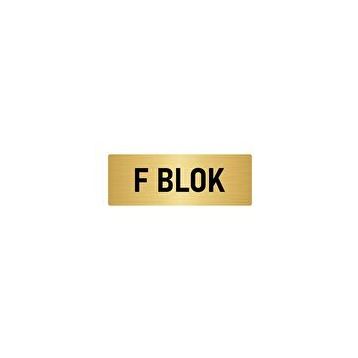 Özarslan Dizayn Departman Kapı İsimliği F Blok 5x20 cm Altın Renk Metal Yönlendirme Levhası