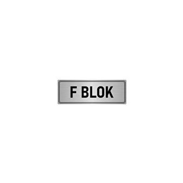 Özarslan Dizayn Departman Kapı İsimliği F Blok 5x20 cm Gümüş Renk Metal Yönlendirme Levhası