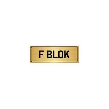 Özarslan Dizayn Departman Kapı İsimliği F Blok 7x20 cm Altın Renk Metal Yönlendirme Levhası