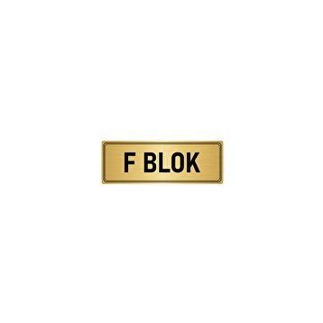 Özarslan Dizayn Departman Kapı İsimliği F Blok 7x20 cm Altın Renk Metal Yönlendirme Levhası