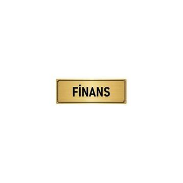 Özarslan Dizayn Departman Kapı İsimliği Finans 10x20 cm Altın Renk Metal Yönlendirme Levhası