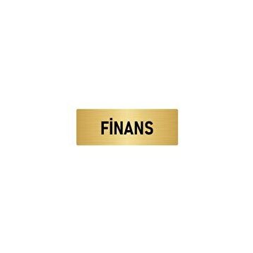 Özarslan Dizayn Departman Kapı İsimliği Finans 10x20 cm Altın Renk Metal Yönlendirme Levhası