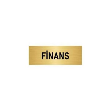 Özarslan Dizayn Departman Kapı İsimliği Finans 5x20 cm Altın Renk Metal Yönlendirme Levhası