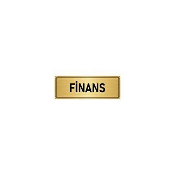 Özarslan Dizayn Departman Kapı İsimliği Finans 5x20 cm Altın Renk Metal Yönlendirme Levhası
