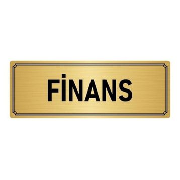 Özarslan Dizayn Departman Kapı İsimliği Finans 5x20 cm Altın Renk Metal Yönlendirme Levhası