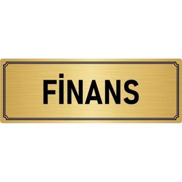 Özarslan Dizayn Departman Kapı İsimliği Finans 5x20 cm Altın Renk Metal Yönlendirme Levhası