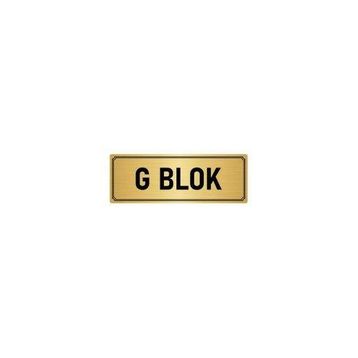 Özarslan Dizayn Departman Kapı İsimliği G Blok 10x20 cm Altın Renk Metal Yönlendirme Levhası