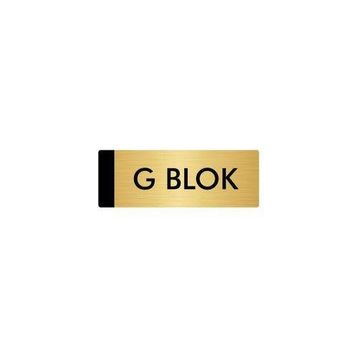 Özarslan Dizayn Departman Kapı İsimliği G Blok 10x20 cm Altın Renk Metal Yönlendirme Levhası