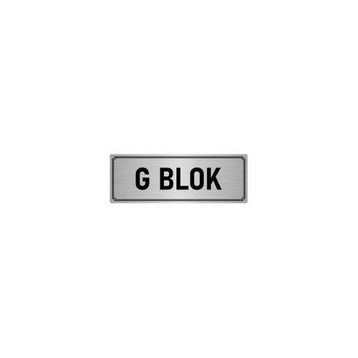 Özarslan Dizayn Departman Kapı İsimliği G Blok 10x20 cm Gümüş Renk Metal Yönlendirme Levhası