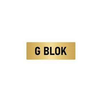 Özarslan Dizayn Departman Kapı İsimliği G Blok 5x20 cm Altın Renk Metal Yönlendirme Levhası