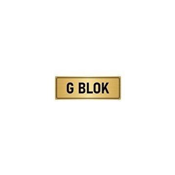 Özarslan Dizayn Departman Kapı İsimliği G Blok 5x20 cm Altın Renk Metal Yönlendirme Levhası