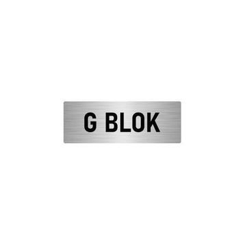 Özarslan Dizayn Departman Kapı İsimliği G Blok 5x20 cm Gümüş Renk Metal Yönlendirme Levhası