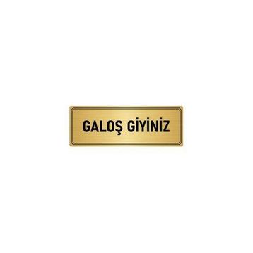 Özarslan Dizayn Departman Kapı İsimliği Galoş Giyiniz 10x20 cm Altın Renk Metal Yönlendirme Levhası