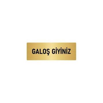 Özarslan Dizayn Departman Kapı İsimliği Galoş Giyiniz 10x20 cm Altın Renk Metal Yönlendirme Levhası