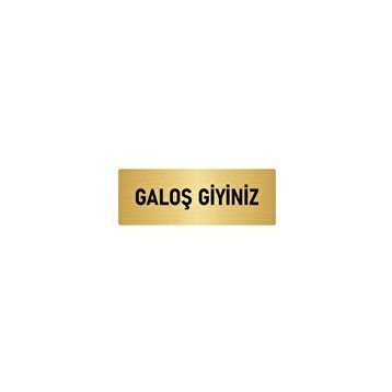 Özarslan Dizayn Departman Kapı İsimliği Galoş Giyiniz 10x20 cm Altın Renk Metal Yönlendirme Levhası