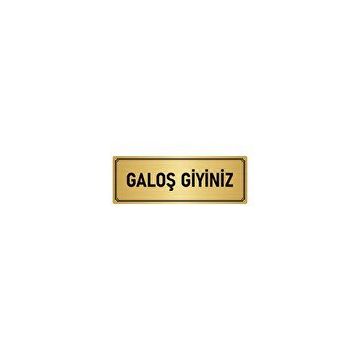 Özarslan Dizayn Departman Kapı İsimliği Galoş Giyiniz 10x20 cm Altın Renk Metal Yönlendirme Levhası