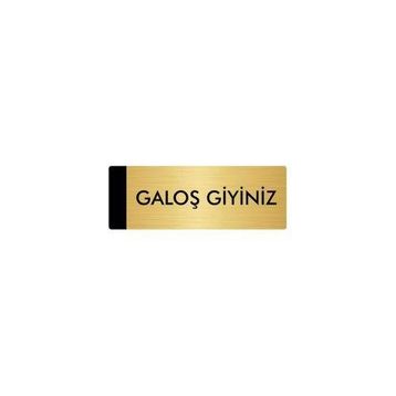 Özarslan Dizayn Departman Kapı İsimliği Galoş Giyiniz 10x20 cm Altın Renk Metal Yönlendirme Levhası