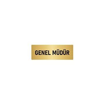 Özarslan Dizayn Departman Kapı İsimliği Genel Müdür 10x20 cm Altın Renk Metal Yönlendirme Levhası