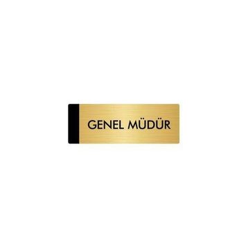 Özarslan Dizayn Departman Kapı İsimliği Genel Müdür 5x20 cm Altın Renk Metal Yönlendirme Levhası