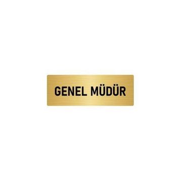 Özarslan Dizayn Departman Kapı İsimliği Genel Müdür 7x20 cm Altın Renk Metal Yönlendirme Levhası
