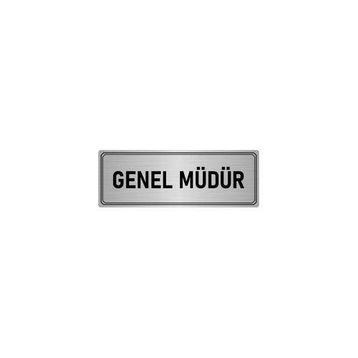 Özarslan Dizayn Departman Kapı İsimliği Genel Müdür 7x20 cm Gümüş Renk Metal Yönlendirme Levhası