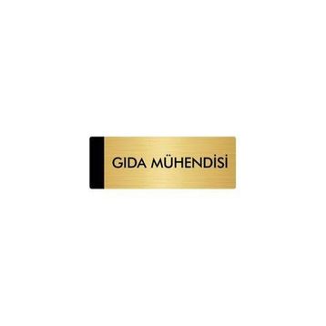 Özarslan Dizayn Departman Kapı İsimliği Gıda Mühendisi 10x20 cm Altın Renk Metal Yönlendirme Levhası