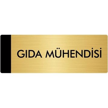 Özarslan Dizayn Departman Kapı İsimliği Gıda Mühendisi 10x20 cm Altın Renk Metal Yönlendirme Levhası