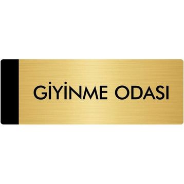 Özarslan Dizayn Departman Kapı İsimliği Giyinme Odası 10x20 cm Altın Renk Metal Yönlendirme Levhası
