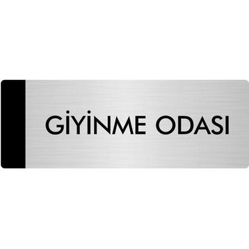 Özarslan Dizayn Departman Kapı İsimliği Giyinme Odası 10x20 cm Gümüş Renk Metal Yönlendirme Levhası