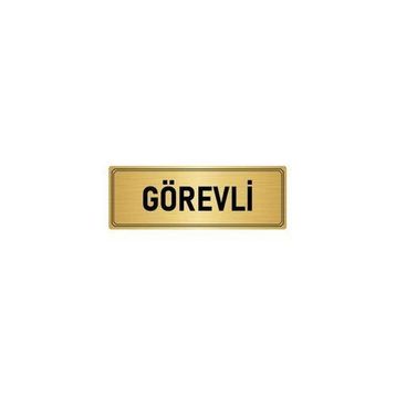 Özarslan Dizayn Departman Kapı İsimliği Görevli 10x20 cm Altın Renk Metal Yönlendirme Levhası