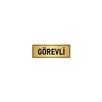 Özarslan Dizayn Departman Kapı İsimliği Görevli 10x20 cm Altın Renk Metal Yönlendirme Levhası