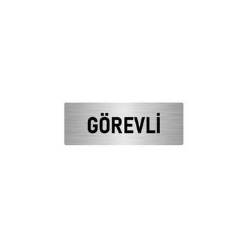 Özarslan Dizayn Departman Kapı İsimliği Görevli 10x20 cm Gümüş Renk Metal Yönlendirme Levhası