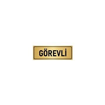 Özarslan Dizayn Departman Kapı İsimliği Görevli 7x20 cm Altın Renk Metal Yönlendirme Levhası