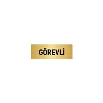 Özarslan Dizayn Departman Kapı İsimliği Görevli 7x20 cm Altın Renk Metal Yönlendirme Levhası