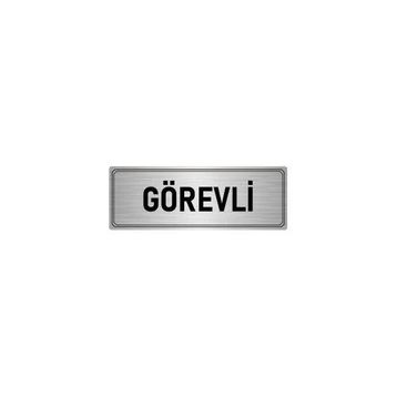 Özarslan Dizayn Departman Kapı İsimliği Görevli 7x20 cm Gümüş Renk Metal Yönlendirme Levhası