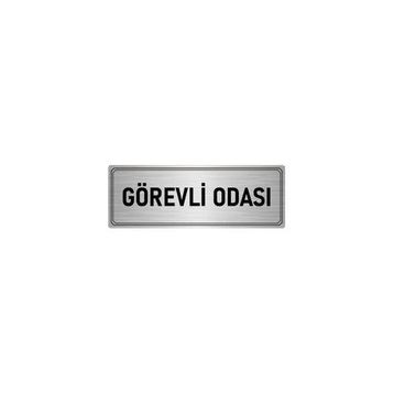 Özarslan Dizayn Departman Kapı İsimliği Görevli Odası 10x20 cm Gümüş Renk Metal Yönlendirme Levhası