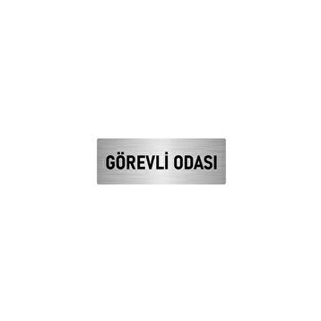 Özarslan Dizayn Departman Kapı İsimliği Görevli Odası 10x20 cm Gümüş Renk Metal Yönlendirme Levhası
