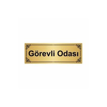 Özarslan Dizayn Departman Kapı İsimliği Görevli Odası 7x20 cm Altın Renk Metal Yönlendirme Levhası