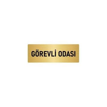 Özarslan Dizayn Departman Kapı İsimliği Görevli Odası 7x20 cm Altın Renk Metal Yönlendirme Levhası