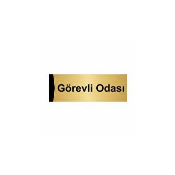 Özarslan Dizayn Departman Kapı İsimliği Görevli Odası 7x20 cm Altın Renk Metal Yönlendirme Levhası