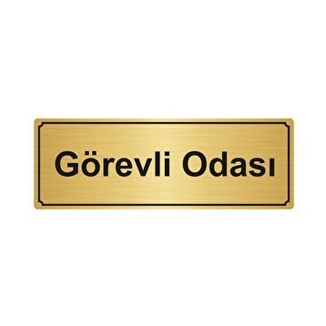 Özarslan Dizayn Departman Kapı İsimliği Görevli Odası 7x20 cm Altın Renk Metal Yönlendirme Levhası