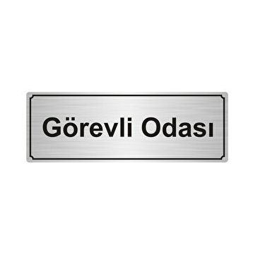 Özarslan Dizayn Departman Kapı İsimliği Görevli Odası 7x20 cm Gümüş Renk Metal Yönlendirme Levhası