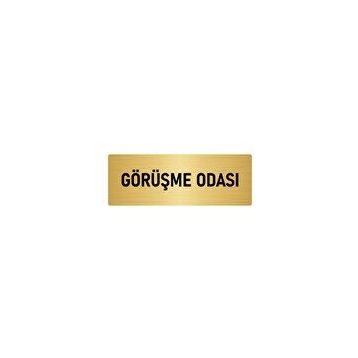 Özarslan Dizayn Departman Kapı İsimliği Görüşme Odası 10x20 cm Altın Renk Metal Yönlendirme Levhası