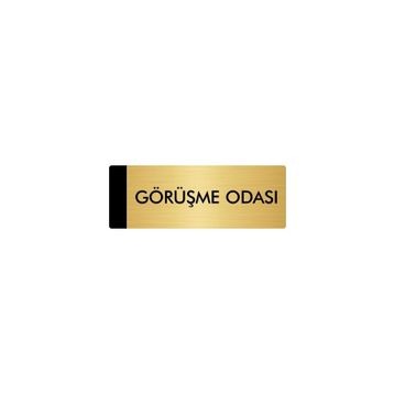 Özarslan Dizayn Departman Kapı İsimliği Görüşme Odası 10x20 cm Altın Renk Metal Yönlendirme Levhası