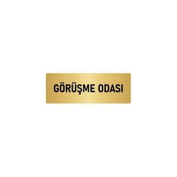 Özarslan Dizayn Departman Kapı İsimliği Görüşme Odası 5x20 cm Altın Renk Metal Yönlendirme Levhası