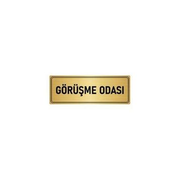Özarslan Dizayn Departman Kapı İsimliği Görüşme Odası 5x20 cm Altın Renk Metal Yönlendirme Levhası